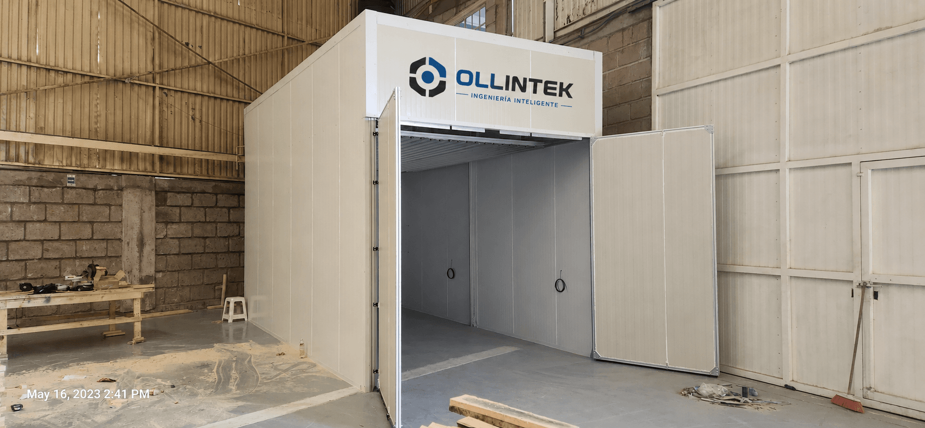 Horno OLLINTEK para tratamiento térmico de madera y tarimas
